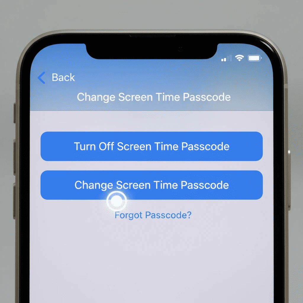 ریست یا خاموش‌کردن Screen Time هنگام فراموشی رمز